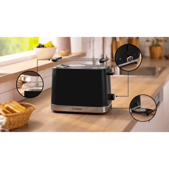 Bosch Black 2 Slice Compact My Moment Toaster - TAT4M223
